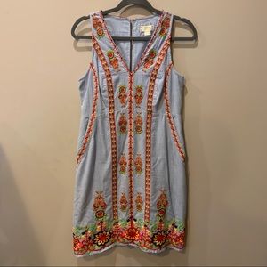 ANTHROPOLOGIE embroidered dress